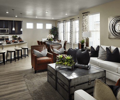 Cozy open living room in a Lennar home with lots of windows, coming soon to Kinston