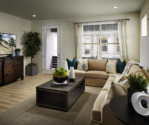 Comfortable living room setting offered by Lennar Homes