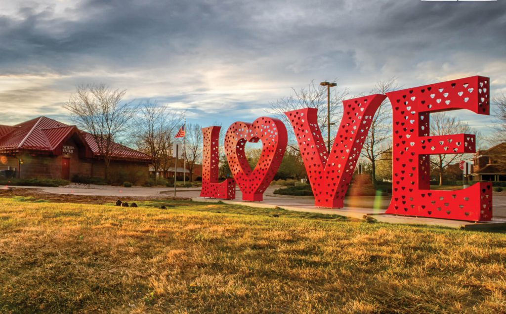 Image of Love sign outside of the Lovelock and Visitors Center