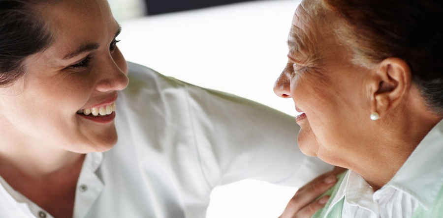 Image of woman with an at-home nurse