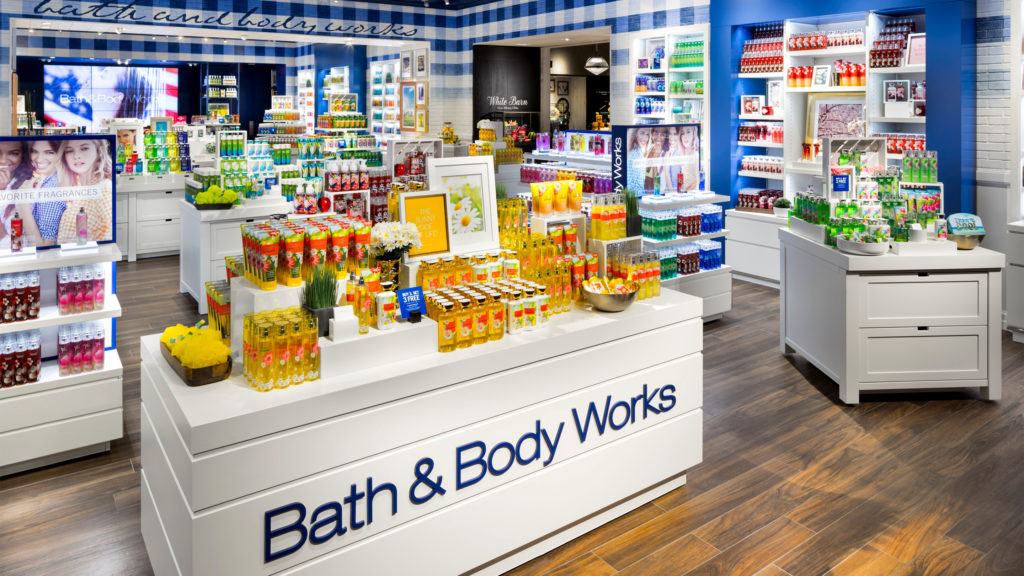 Interior image of a Bath & Body Works