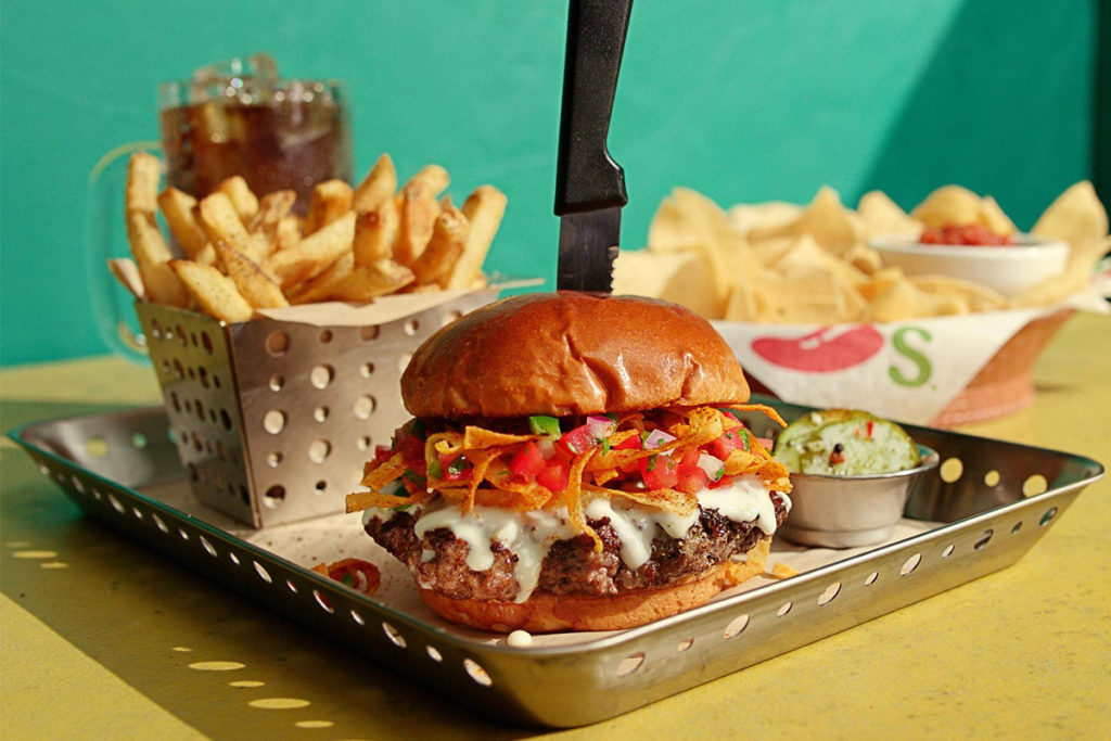 Image of a Chili's burger with fries