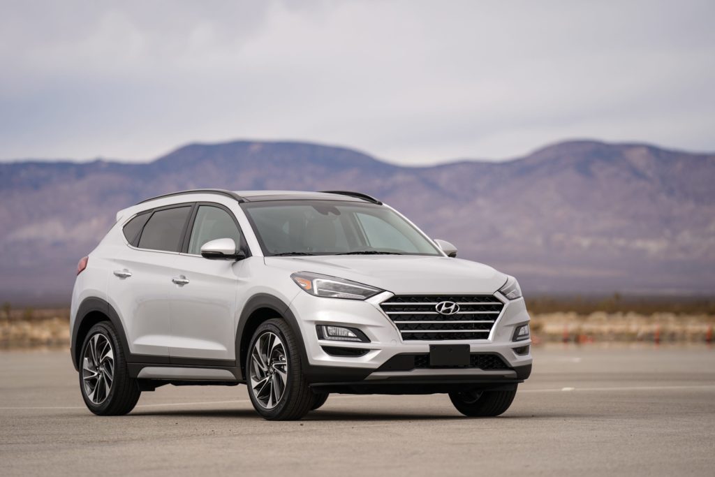 Image of a Hyundai car with mountains in the background