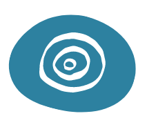 Illustration of blue circle with white swirl