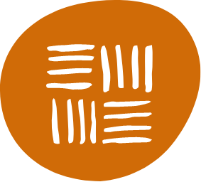 Illustration of white hashmarks on orange background