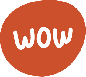 Red circle with "wow" handwritten in white