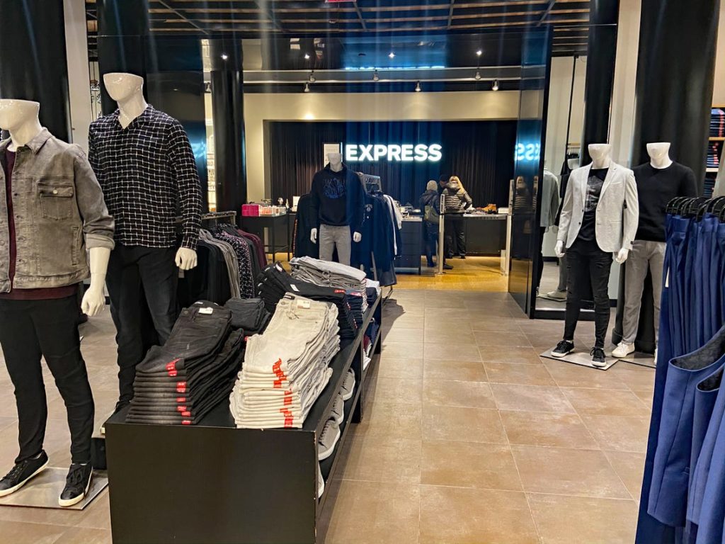 Interior image of Express Men store