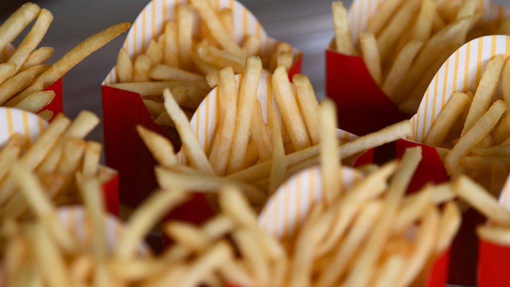 Image of multiple cartons of McDonald's fries