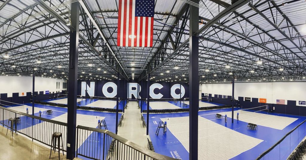 Image of indoor volleyball courts at Norco Volleyball Club