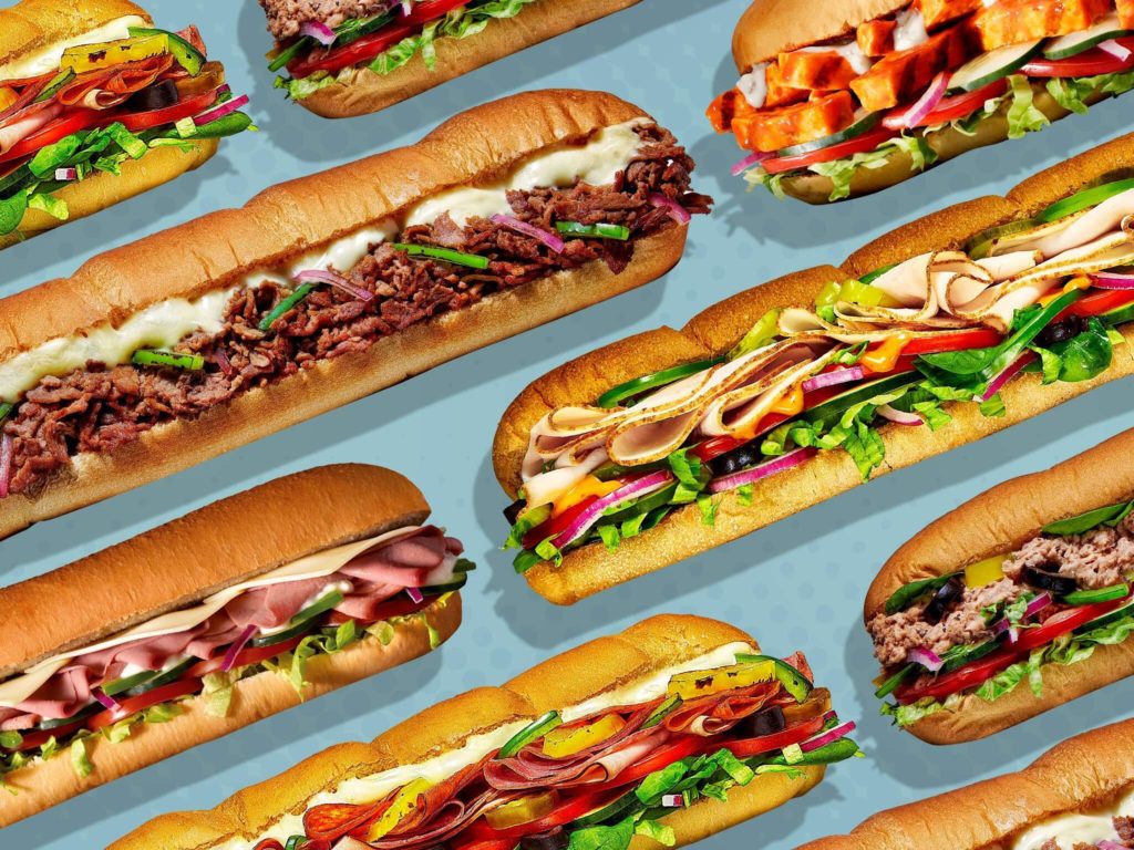 Image of multiple Subway sandwiches