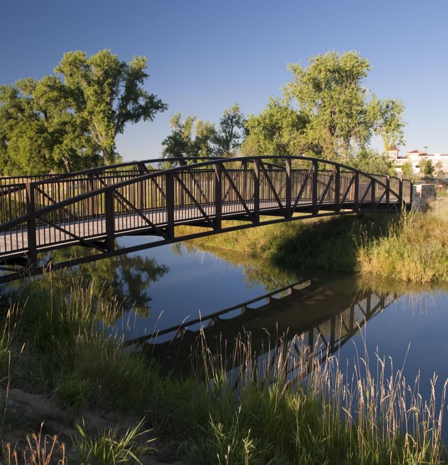 Image of bridge over a pond