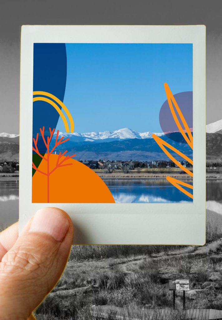 Image of a polaroid picture of mountains