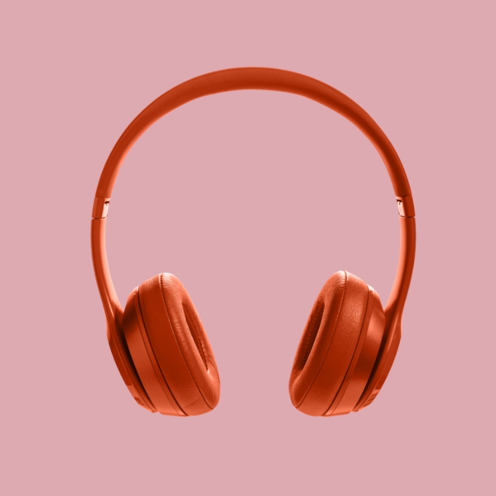 Image of red headphones
