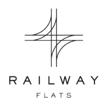 The railway flats logo on a white background, representing the Loveland community.