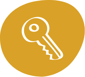 A key icon in a yellow circle, representing shopping in Northern Colorado and Loveland.