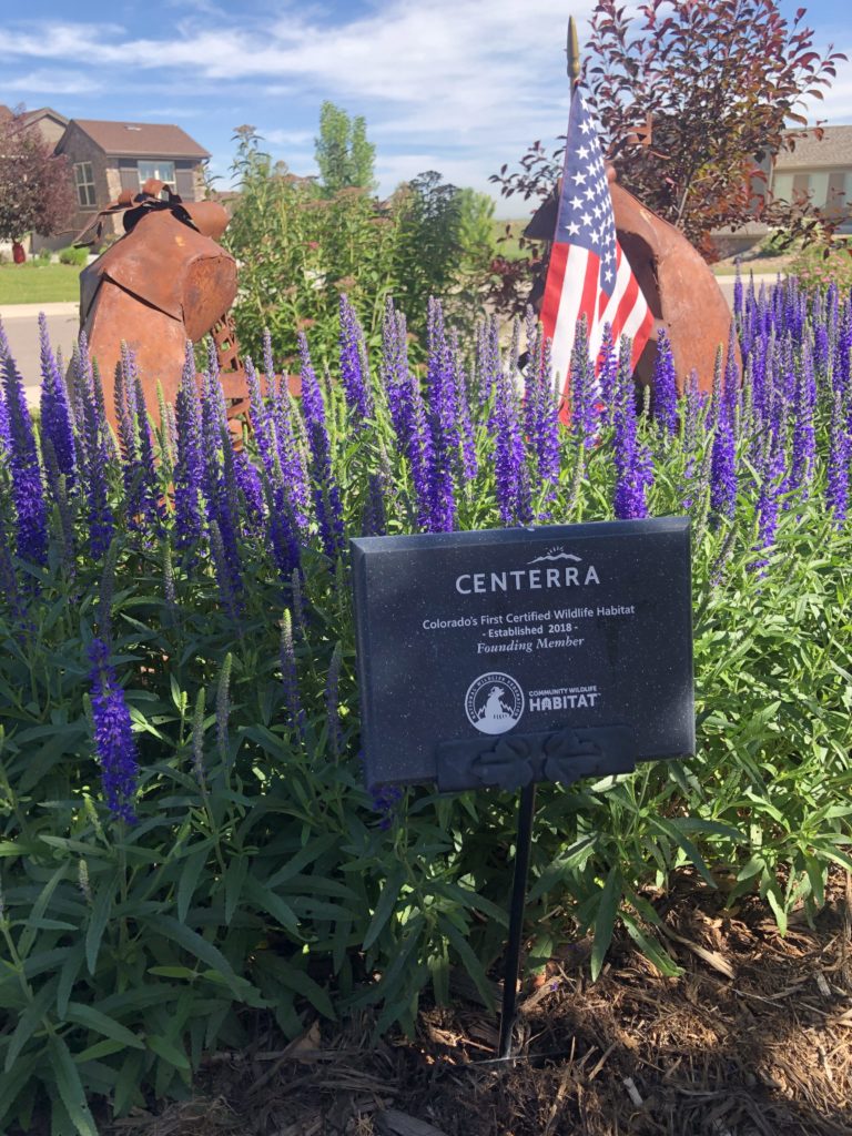 A plaque honoring Centerra's wildlife habitat certification