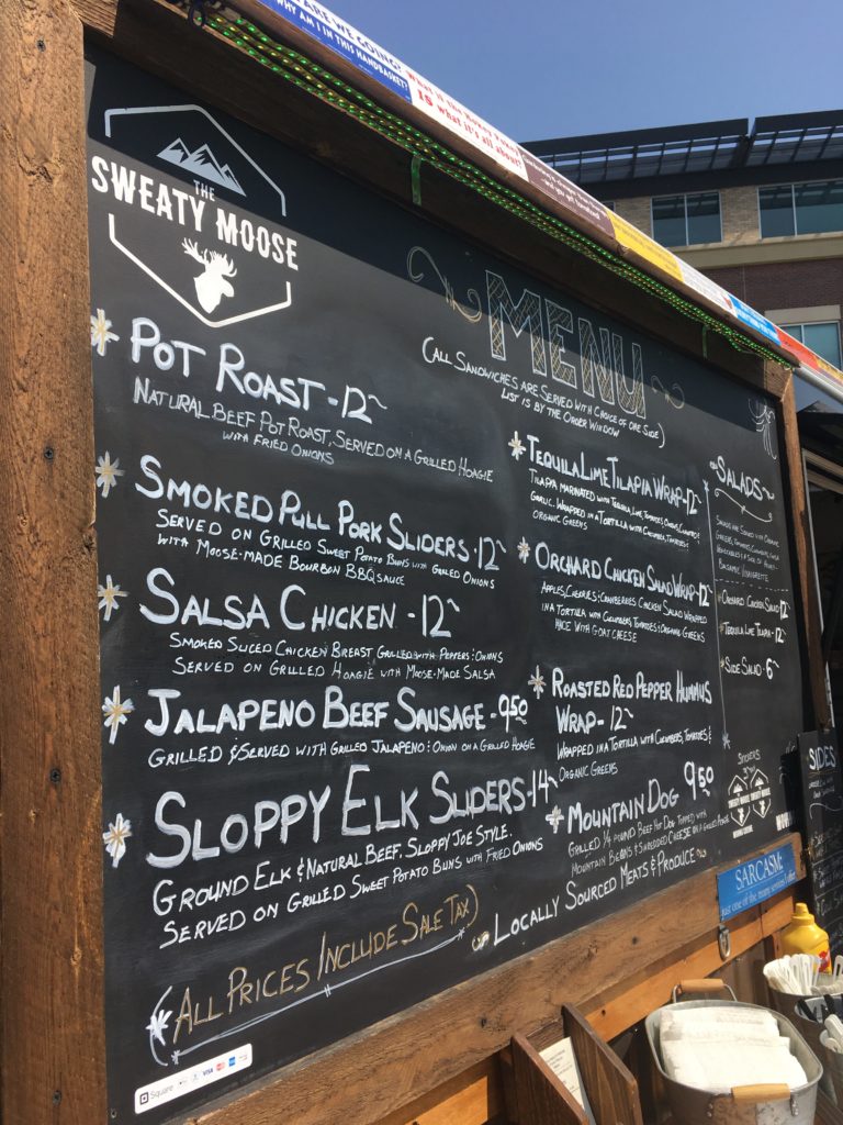 An image of a menu at a food truck