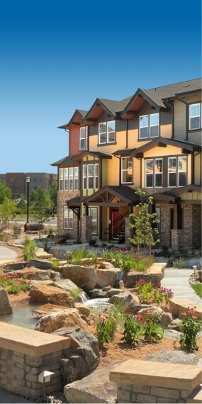 Loveland's newest apartment complex in Northern Colorado offers a serene oasis with a breathtaking rock garden and soothing waterfall. Discover the perfect blend of modern living and natural beauty within these stunning new homes.