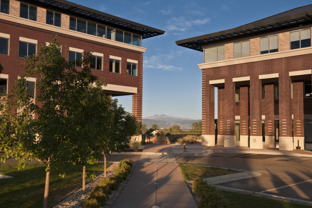 An image of office buildings at Centerra in Loveland, Colorado