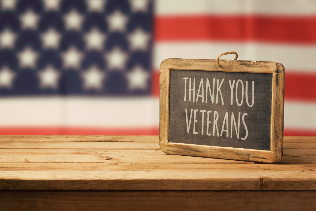 An image of s sign that says thank you veterans