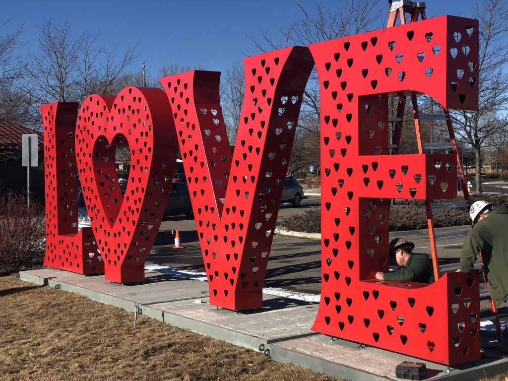 Love statue in Loveland Colorado